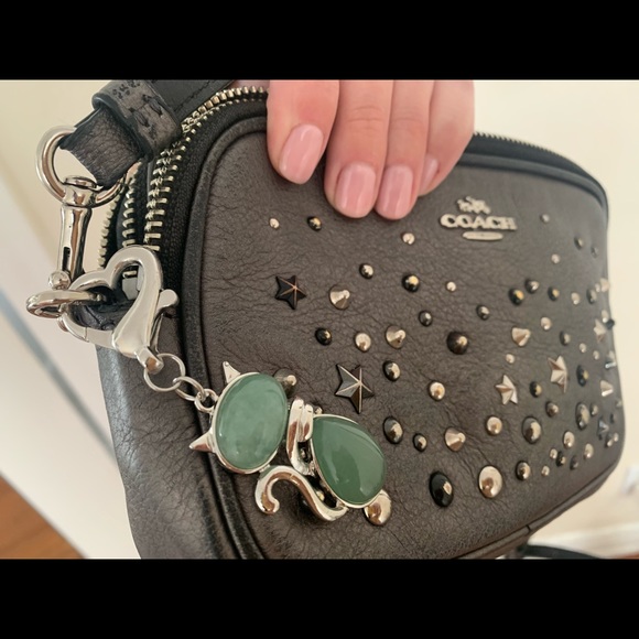 Green Aventurine Cat Keyring Charm Aventurine Cat Bag Charm Kitty Cat Charm - Picture 4 of 4